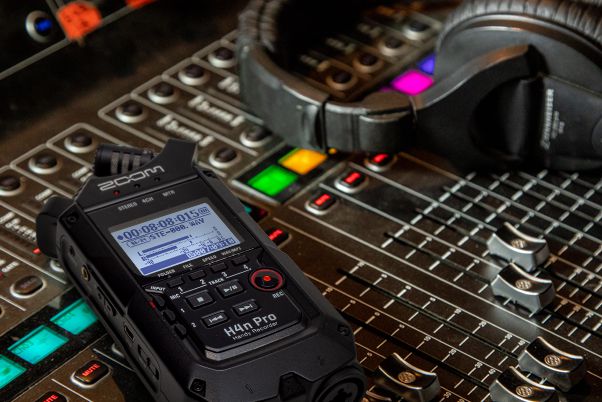 H4n Pro connected to a professional sound board at a music venue