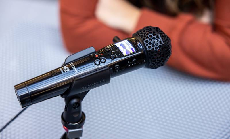 In use at a podcast
