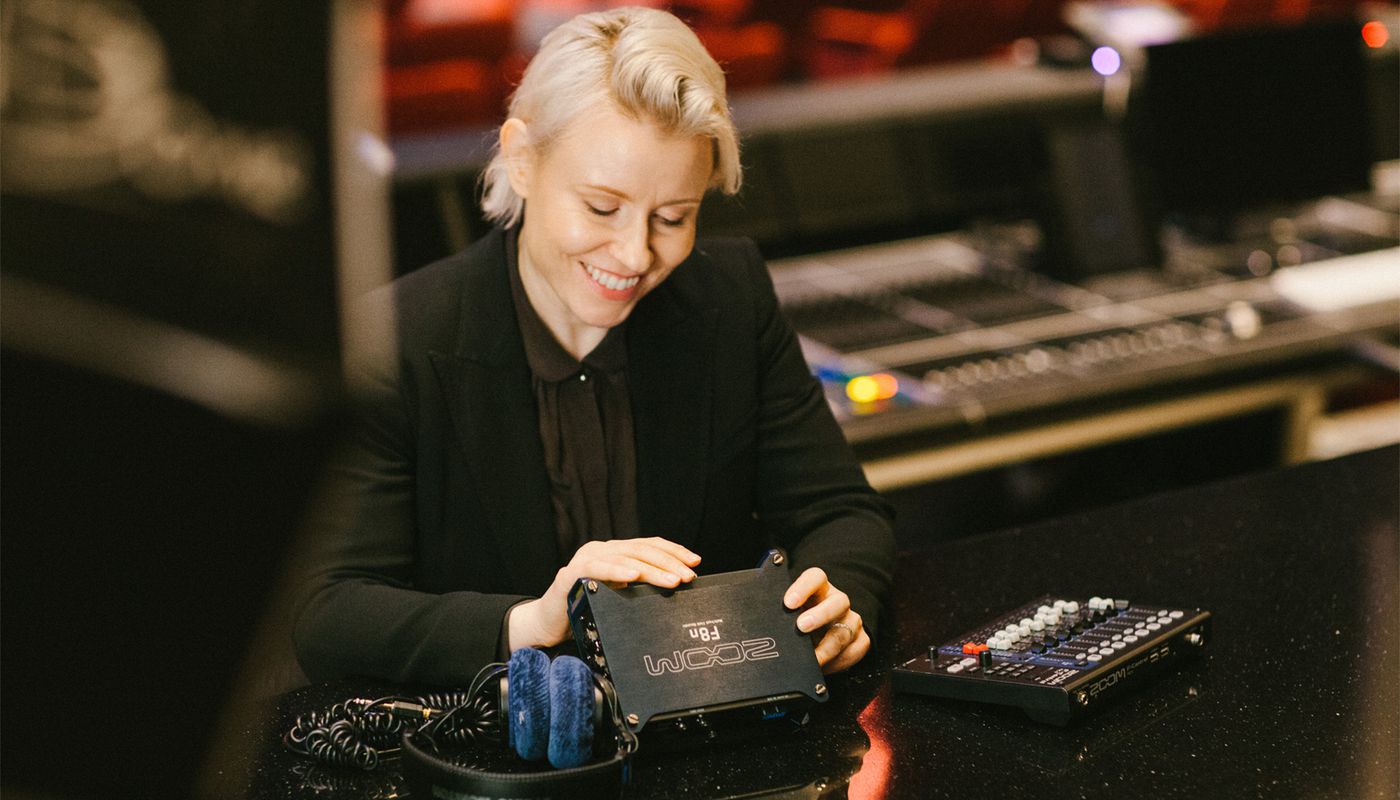 Anne Tolkkinen, Sound Designer, using the F8n