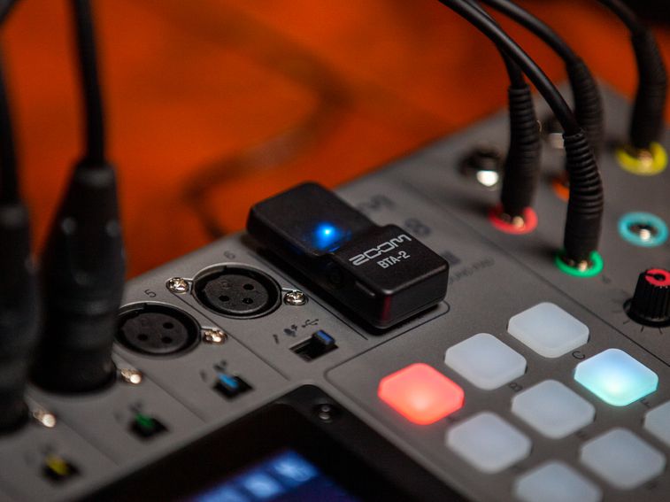 BTA-2 Bluetooth connector plugged into the P8