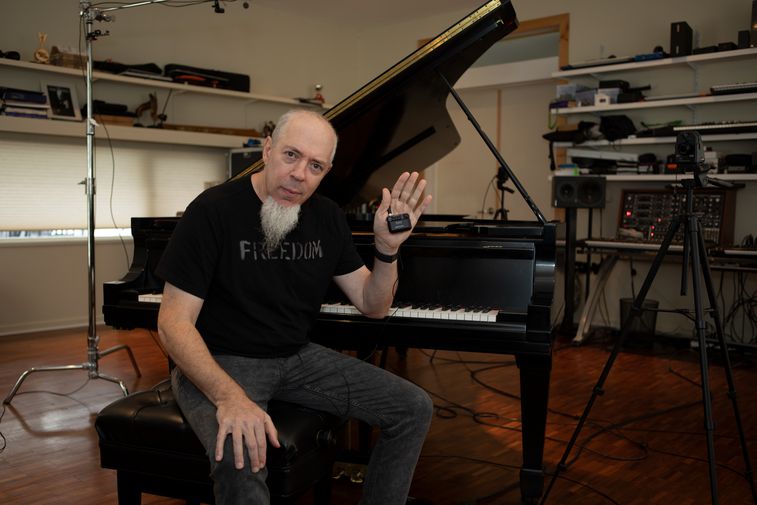 Jordan at a piano with a F2