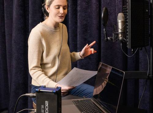 Using the UAC-232 to record voiceover in a studio