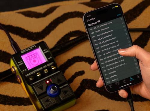 Using the Handy Guitar Lab app for MS-80IR+ on an iPhone