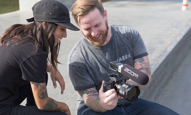 Videographer and skateboarder