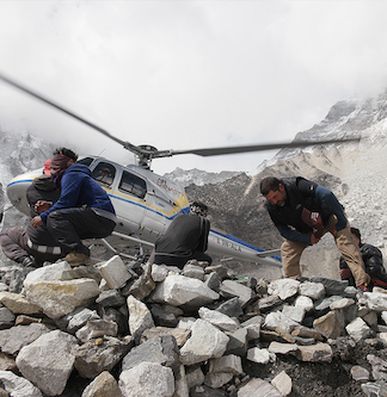Helicopter rescue in the Himalayas