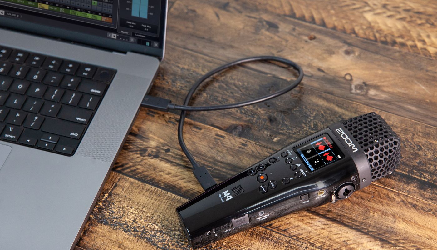 M4 connected and recording direct to a laptop