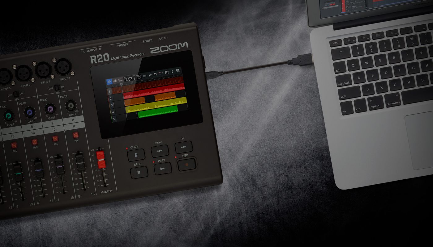 R20 connected via USB to a laptop