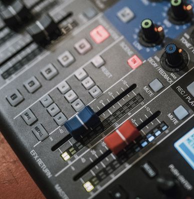 Podcaster using the L-12 to record his podcast