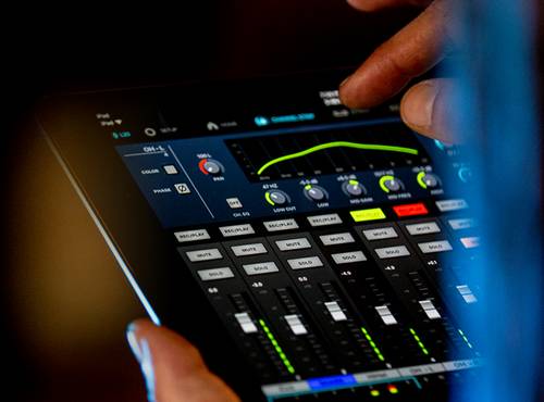 close up of iPad mixing
