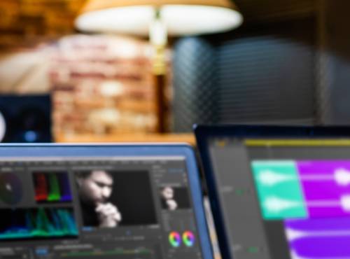 video editor at work