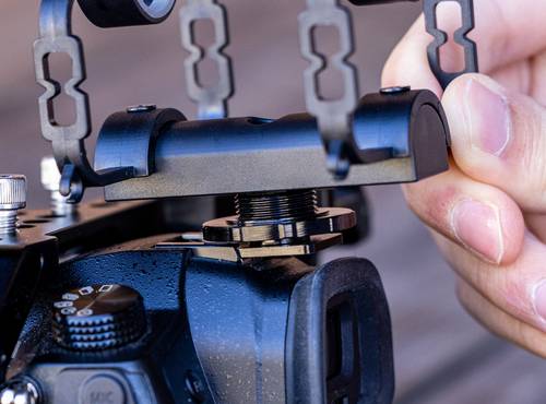 mounting the M3 MicTrak shockmount to a camera hotshoe
