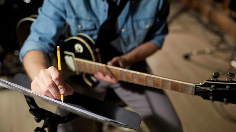 musician writing notes