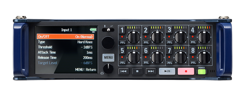 F8n front view, Limiter menu