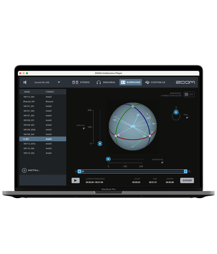 Ambisonics Editor Screen